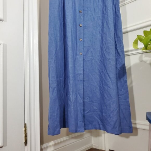 Vintage CALIFORNIA GIRL Maxi Button Down Linen Dress - Picture 12 of 15